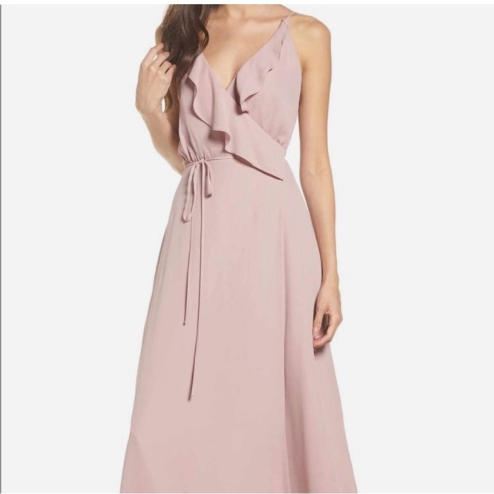 WAYF Dusty Rose Maxi Wrap Dress (size S)
